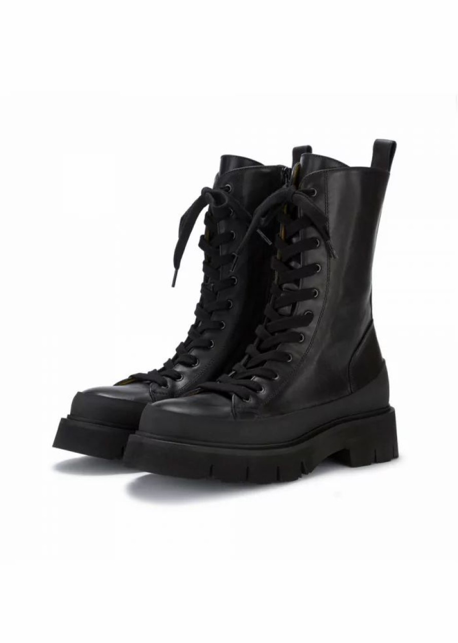 Women MARA BINI Boots | Women'S Lace-Up Boots Mara Bini | P871 Black Nero